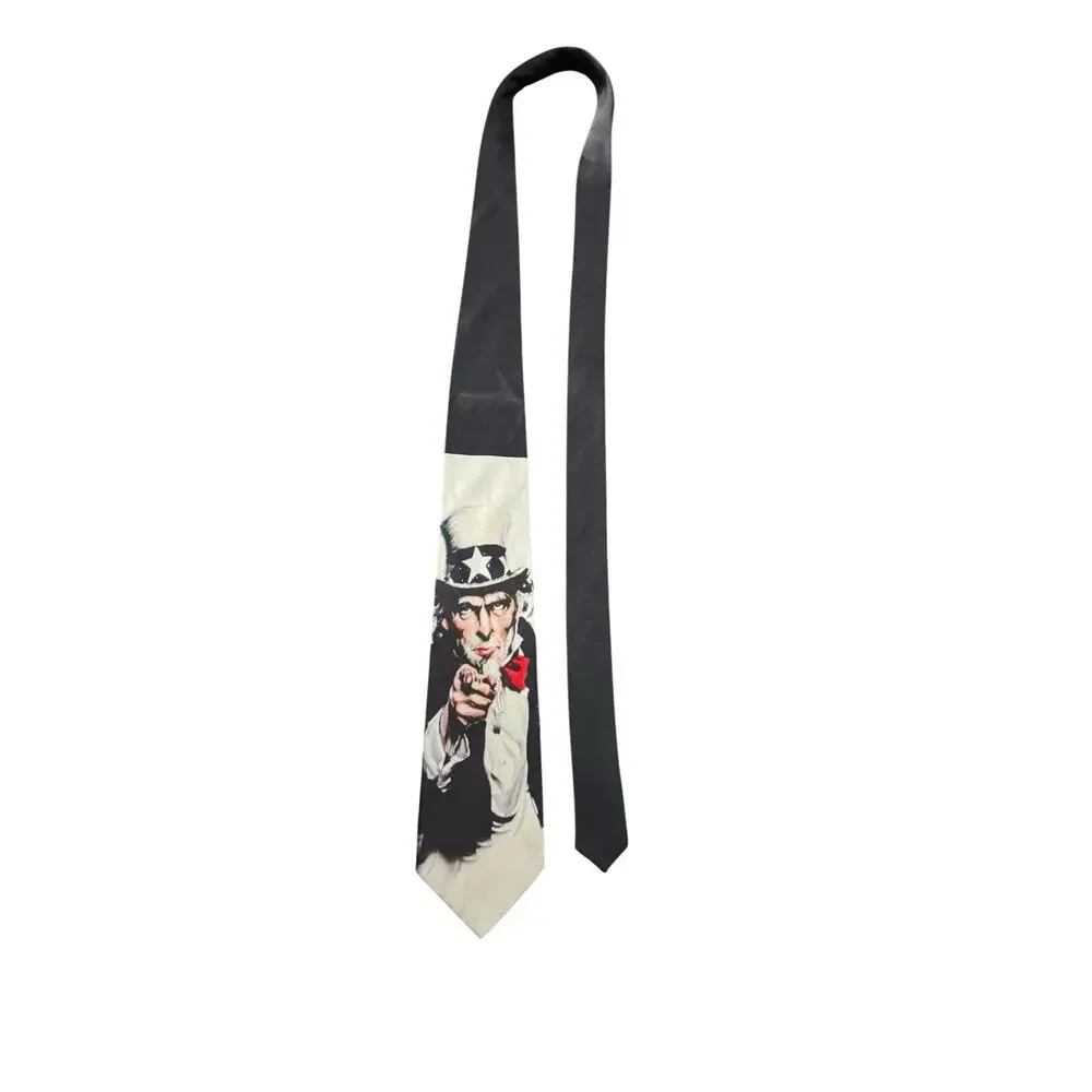 Boston Exclusives Uncle Sam American Patriotic Novelty Necktie 100% Silk
